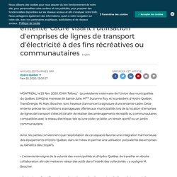 L'UMQ et Hydro-Québec signent une entente-cadre visant l'utilisation d'emprises de lignes de transport d'électricité à des fins récréatives ou communautaires