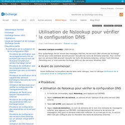 Utilisation de Nslookup pour vérifier la configuration DNS