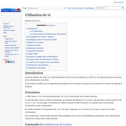 Utilisation de vi — Linux France