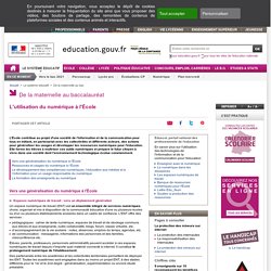 L'utilisation du numérique à l'École - Ministère de l'Éducation nationale et de la Jeunesse