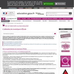 L'utilisation du numérique à l'École