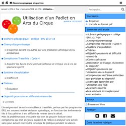 Utilisation d'un Padlet en Arts du Cirque - Éducation physique et sportive