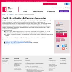 HCSP_FR 23/05/20 Avis relatif à l’utilisation de l’hydroxychloroquine dans le Covid-19