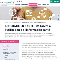 LITTERATIE EN SANTE - De l'accès à l'utilisation de l'information santé - Promo santé Ile de France