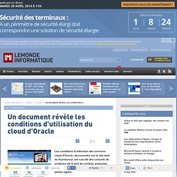 Un document révèle les conditions d'utilisation du cloud d'Oracle