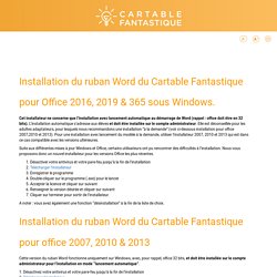 Utilisation de l’installateur – Ruban Word