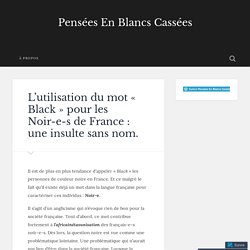L’utilisation du mot « Black » pour les Noir-e-s de France : une insulte sans nom. – Pensées En Blancs Cassées