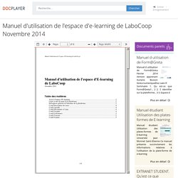 Manuel d'utilisation de l'espace d'e-learning de LaboCoop ...