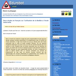 Deux études en français sur l’utilisation de la BeeBot à l’école maternelle