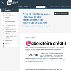 Arts et robotique avec l’utilisation des microcontrôleurs Micro:bit et LilyPad