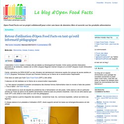 Retour d'utilisation d'Open Food Facts en tant qu'outil informatif pédagogique