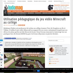 Utilisation pédagogique du jeu vidéo Minecraft au collège