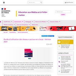 Guide d’utilisation des réseaux sociaux en classe - Version 2021