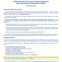 Utilisation de la licence Creative Commons pour Ressources Éducatives Libres