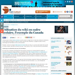 Utilisation du wiki en cadre scolaire, l'exemple du Canada