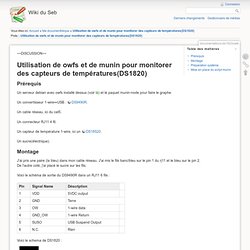Utilisation de owfs et de munin pour monitorer des capteurs de températures(DS1820) [Wiki du Seb]