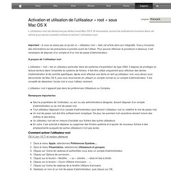 Activation et utilisation de l’utilisateur « root » dans Mac OS X
