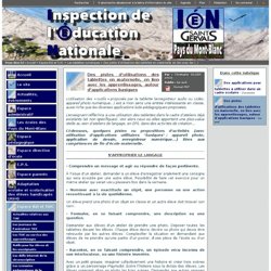 IEN St Gervais / Pays du Mont-Blanc - Des pistes d'utilisations des tablettes en maternelle, en lien avec les apprentissages, autour d'applications basiques