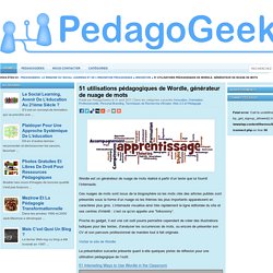 51 utilisations pédagogiques de Wordle, générateur de nuage de mots