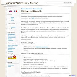 Utiliser ASIO4ALL - Benoit Sanchez - Music