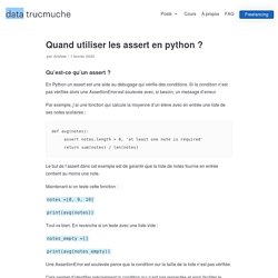 Quand utiliser les assert en python ? - Data Trucmuche