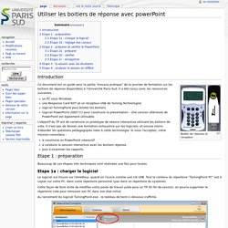 Utiliser les boitiers de réponse avec powerPoint — Wikitic