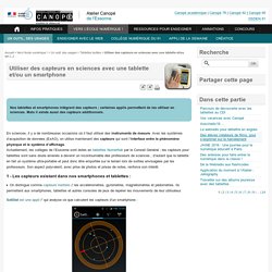 Utiliser des capteurs en sciences avec une tablette et/ou un smartphone