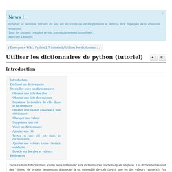 Utiliser les dictionnaires de python (tutoriel)