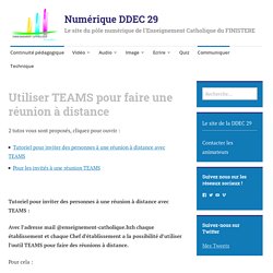Utiliser TEAMS pour faire une réunion à distance – Numérique DDEC 29