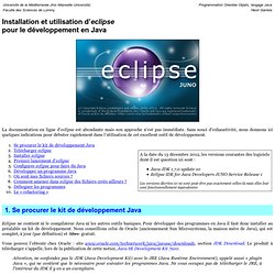 Utiliser eclipse