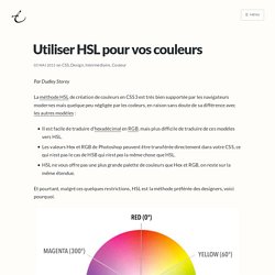 Utiliser HSL pour vos couleurs