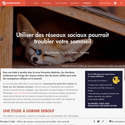 Utiliser des réseaux sociaux pourrait troubler votre sommeil - Sciences