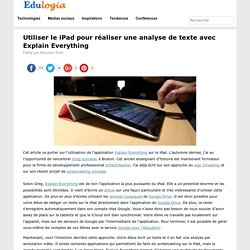 Réaliser une analyse de texte avec Explain Everything - Edulogia