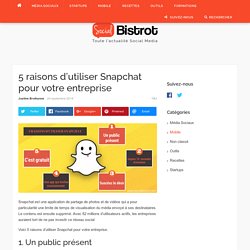 5 raisons d'utiliser Snapchat pour votre entreprise