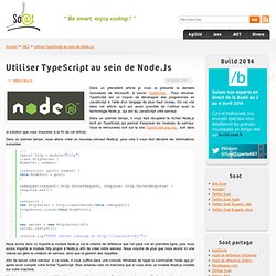 Utiliser TypeScript au sein de Node.Js
