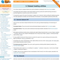5. Dataset loading utilities — scikit-learn 0.20.3 documentation