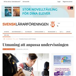 Utmaning att anpassa undervisningen