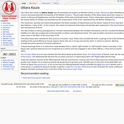 Uttara Kaula - International Nath Order