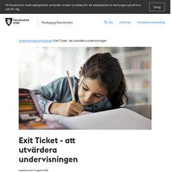 Exit Ticket - att utvärdera undervisningen