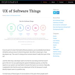 UX of Software Things