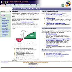 UXPA: Usability Resources: Usability in the Real World