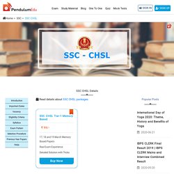 SSC CHSL Exam 2020 - SSC CHSL Vacancy, Syllabus, Exam Pattern, Eligibility