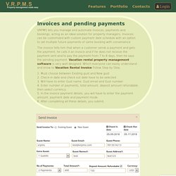 Vacation Rental Invoices and pending payments