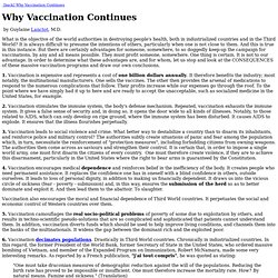 Why Vaccination Continues by Guylaine Lanctot, M.D.