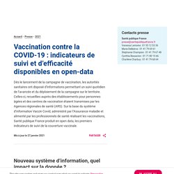 Vaccination contre la COVID-19 : indicateurs de suivi et d’efficacité disponibles en open-data