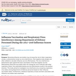 Influenza Vaccination and Respiratory Virus Interference Among Department of Defense Personnel During the 2017-2018 Influenza Season - PubMed