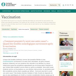 Vaccination: troubles neurologiques