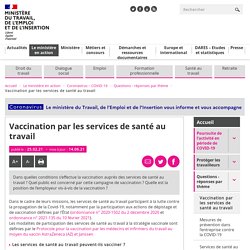 Vaccination par les services de santé au travail