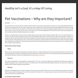 Pet Vaccinations - Why are they Important?