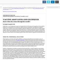 Vaccine Adjuvants and Excipients